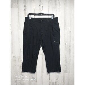 Eddie Bauer black crop capri cargo pants nylon hiking women's size 14